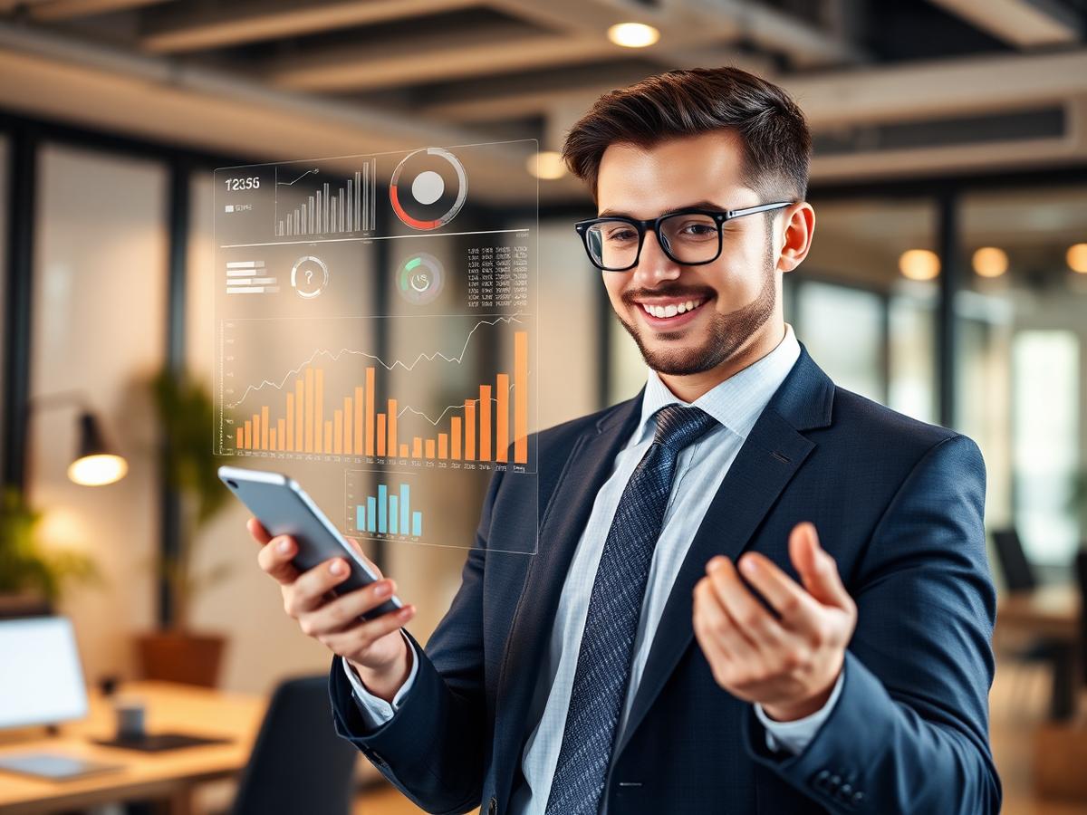 Salesperson with an AI mobile app